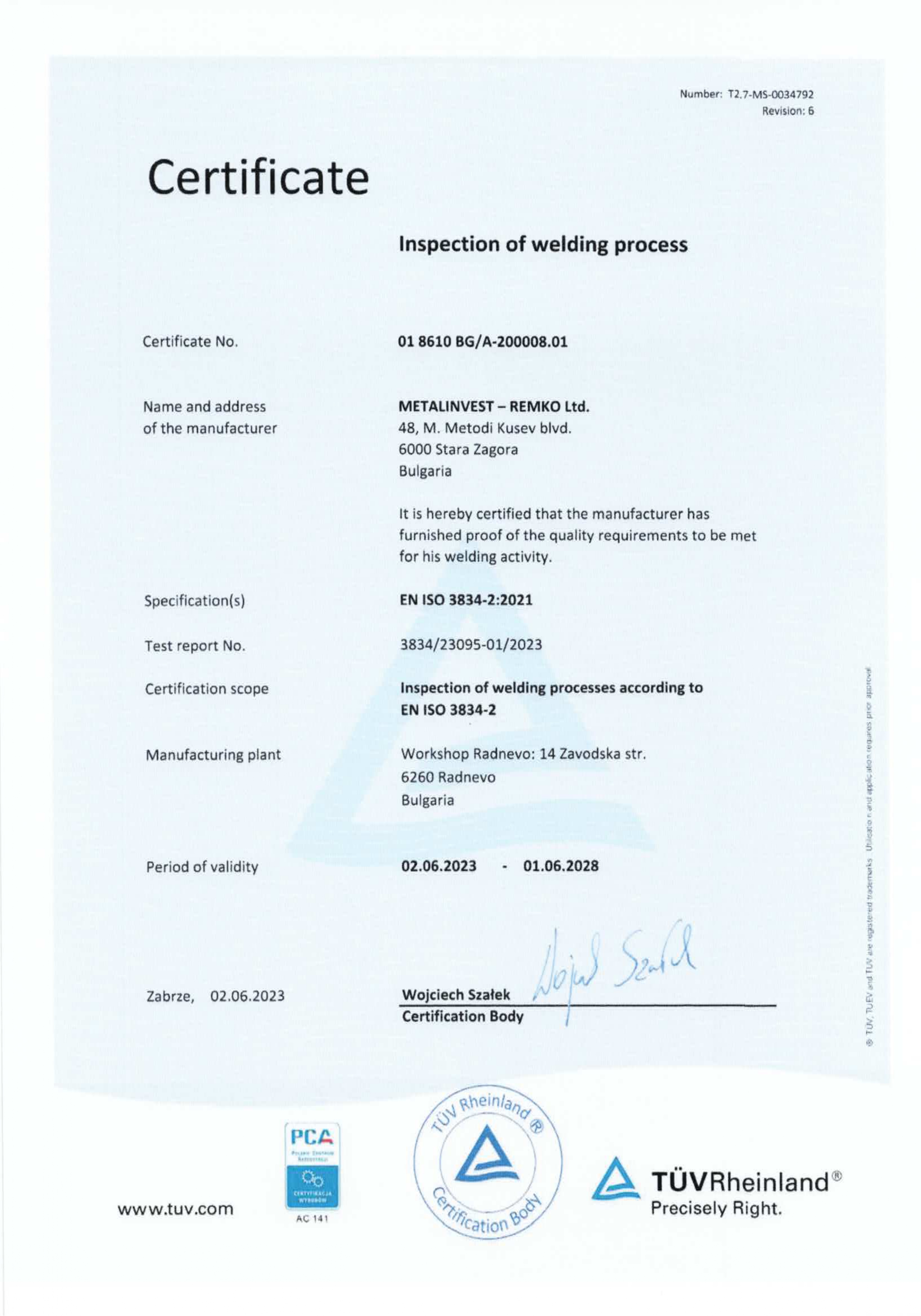 EN ISO 3834-2:2021